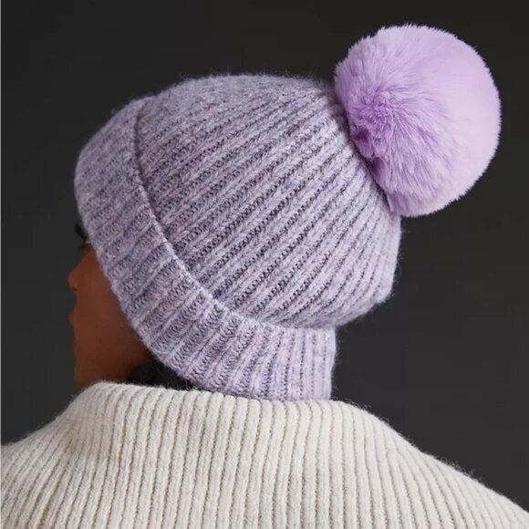 Anthropologie pick a pom purple beanie NWOT - Picture 3 of 6